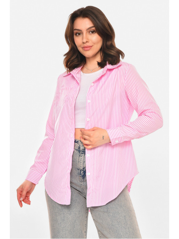 Рубашка женская розового цвета с принтом 212752C