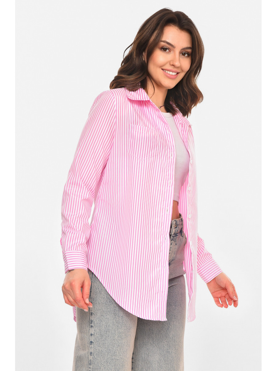 Рубашка женская розового цвета с принтом 212752C