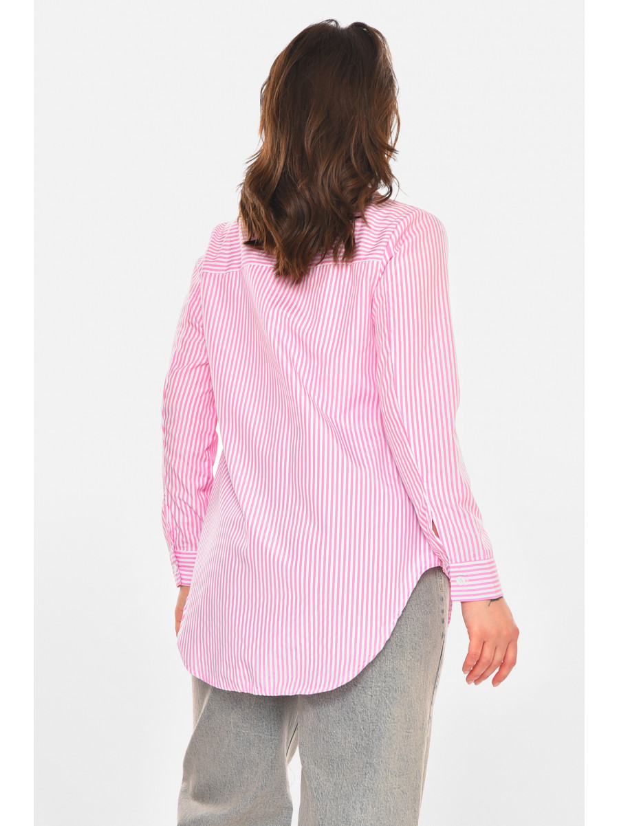 Рубашка женская розового цвета с принтом 212752C