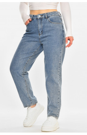 Джинси жіночі однотонні синього кольору 212753C