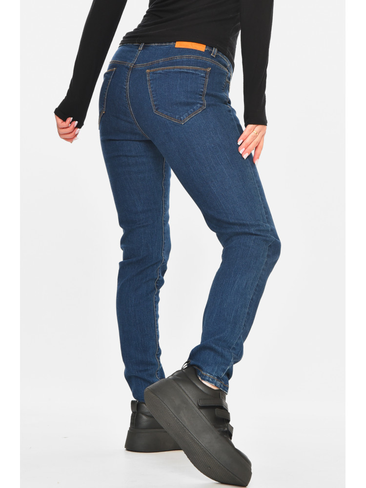 Джинси жіночі однотонні темно-синього кольору 212757C