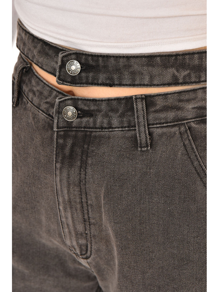 Джинси жіночі однотонні темно-сірого кольору 212758C