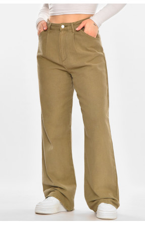 Штани жіночі однотонні темно-бежевого кольору 212759C
