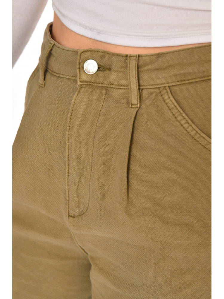Штани жіночі однотонні темно-бежевого кольору 212759C