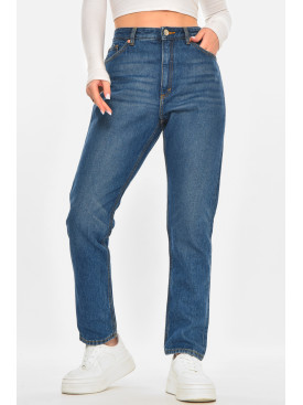 Джинсы женские однотонные синего цвета 212760C