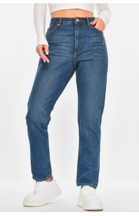 Джинси жіночі однотонні синього кольору 212760C