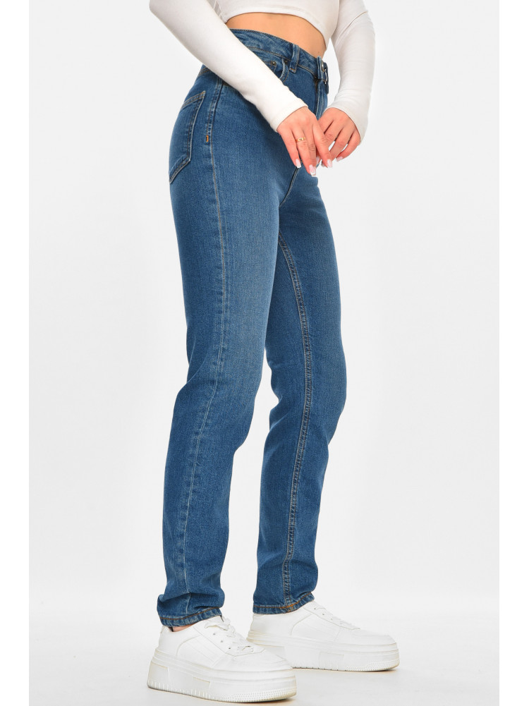 Джинси жіночі однотонні синього кольору 212761C