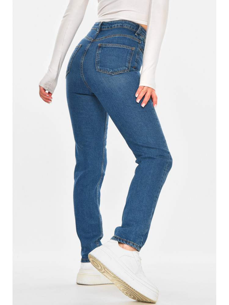 Джинси жіночі однотонні синього кольору 212761C