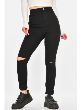 Штаны женские однотонные черного цвета 212762C