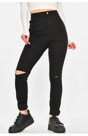 Штани жіночі однотонні чорного кольору 212762C