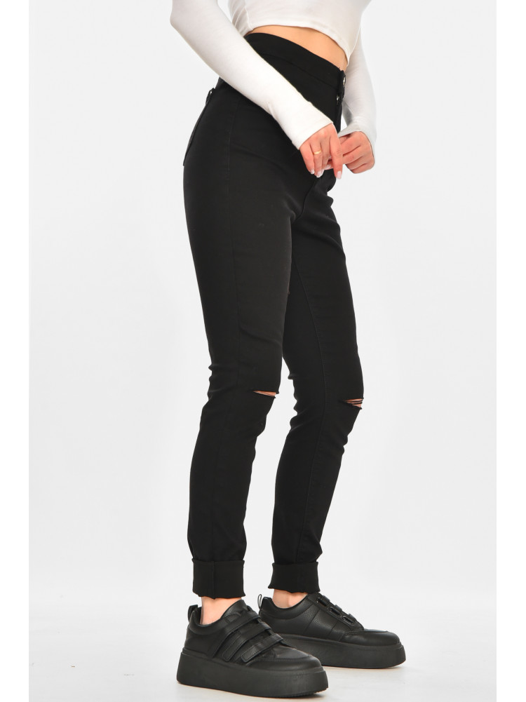 Штани жіночі однотонні чорного кольору 212762C