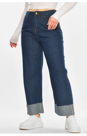 Джинси жіночі однотонні темно-синього кольору 212765C
