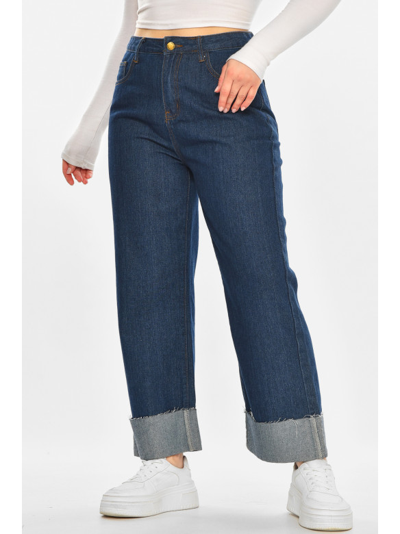 Джинси жіночі однотонні темно-синього кольору 212765C