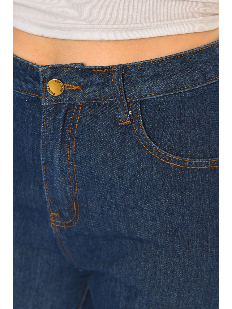 Джинси жіночі однотонні темно-синього кольору 212765C