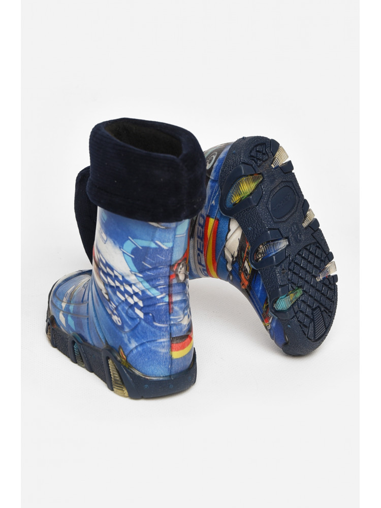 Сапоги резиновые  детские синего цвета со съемным носком 212767C