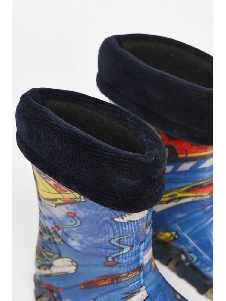 Сапоги резиновые  детские синего цвета со съемным носком 212767C