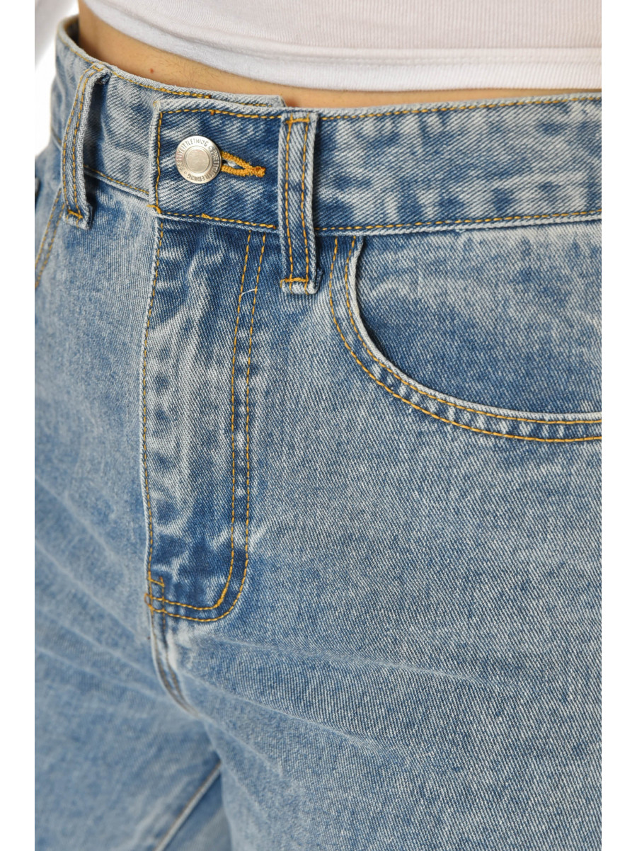 Джинси жіночі однотонні блакитного кольору 212768C