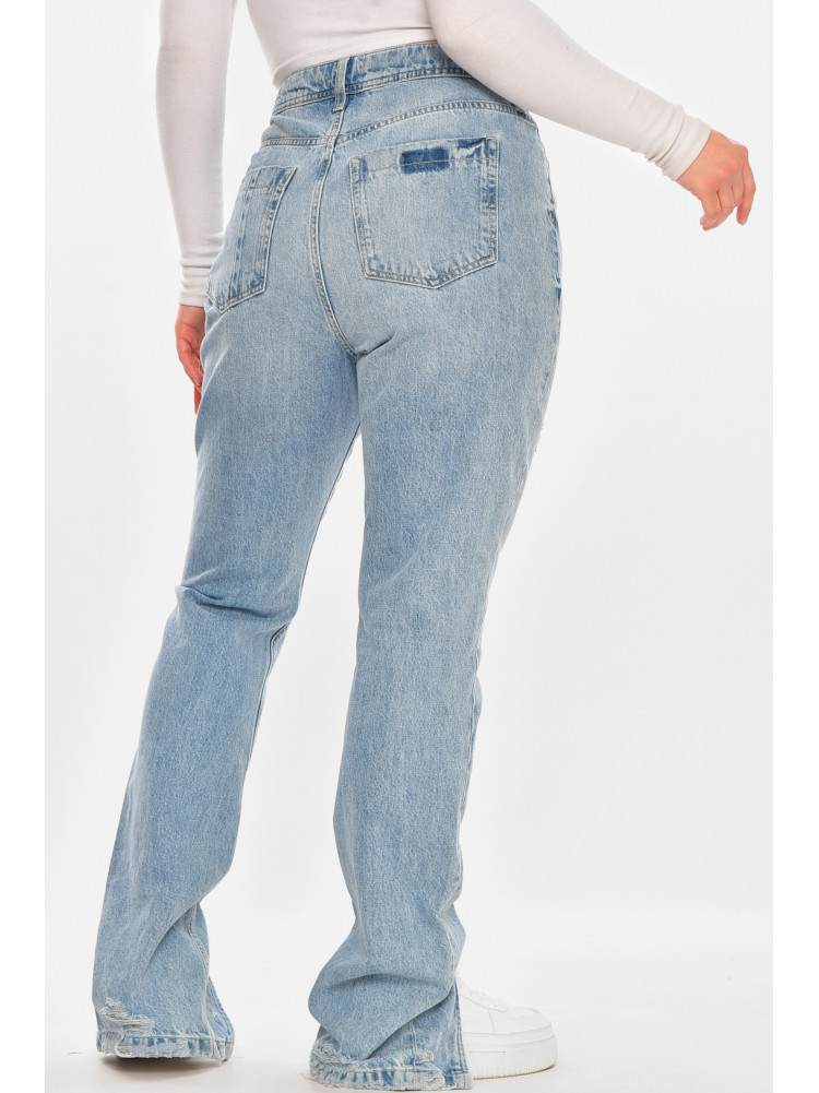 Джинси жіночі однотонні блакитного кольору 212769C