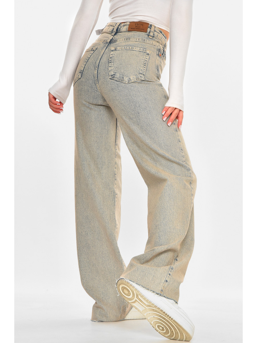 Джинси жіночі однотонні сірого кольору 212773C