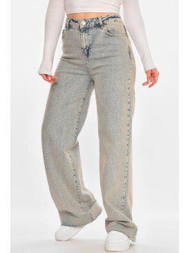 Джинси жіночі однотонні сірого кольору 212774C