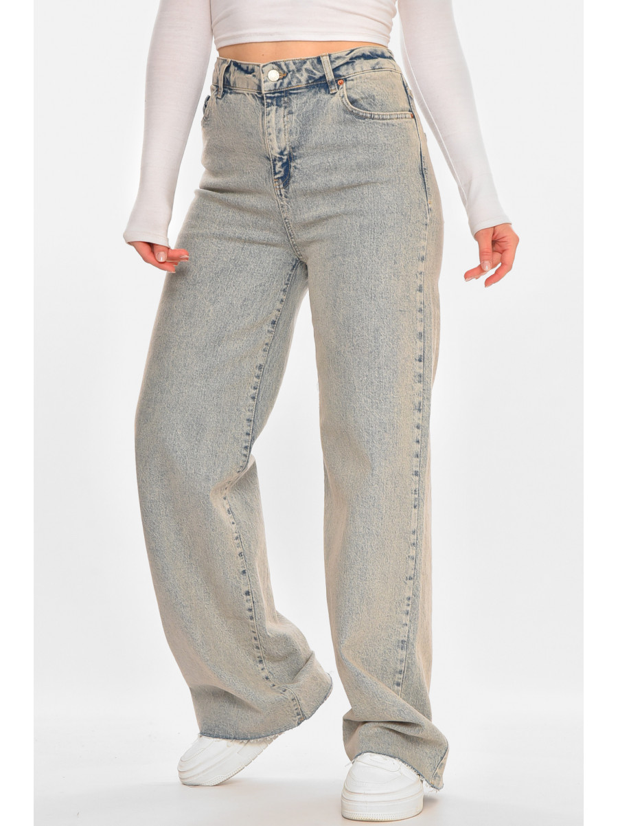Джинси жіночі однотонні сірого кольору 212774C