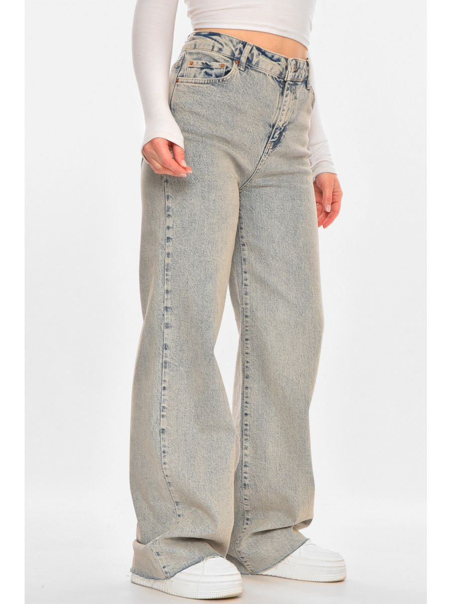 Джинси жіночі однотонні сірого кольору 212774C