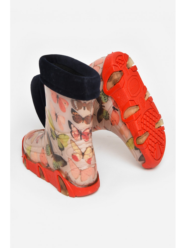 Сапоги резиновые  детские светло-бежевого цвета  со съемным носком 212775C