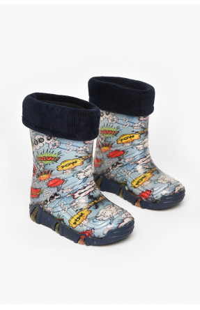 Сапоги резиновые детские голубого цвета со съемным носком 212776C Сапоги резиновые детские голубого цвета со съемным носком 212776C