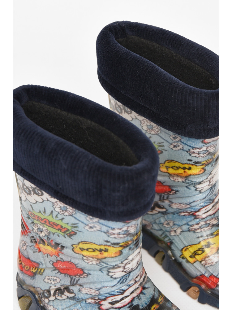 Сапоги резиновые  детские голубого цвета  со съемным носком 212776C