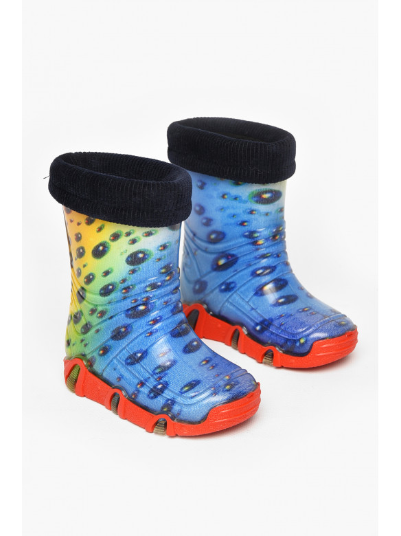 Сапоги резиновые  детские синего цвета  со съемным носком 212778C
