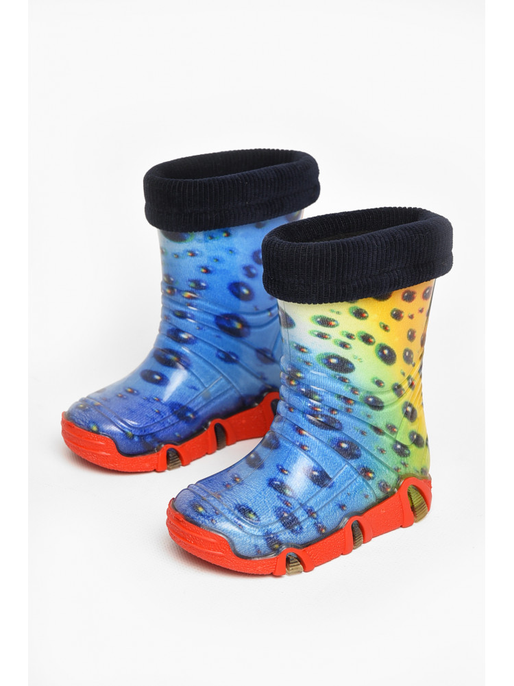 Сапоги резиновые  детские синего цвета  со съемным носком 212778C