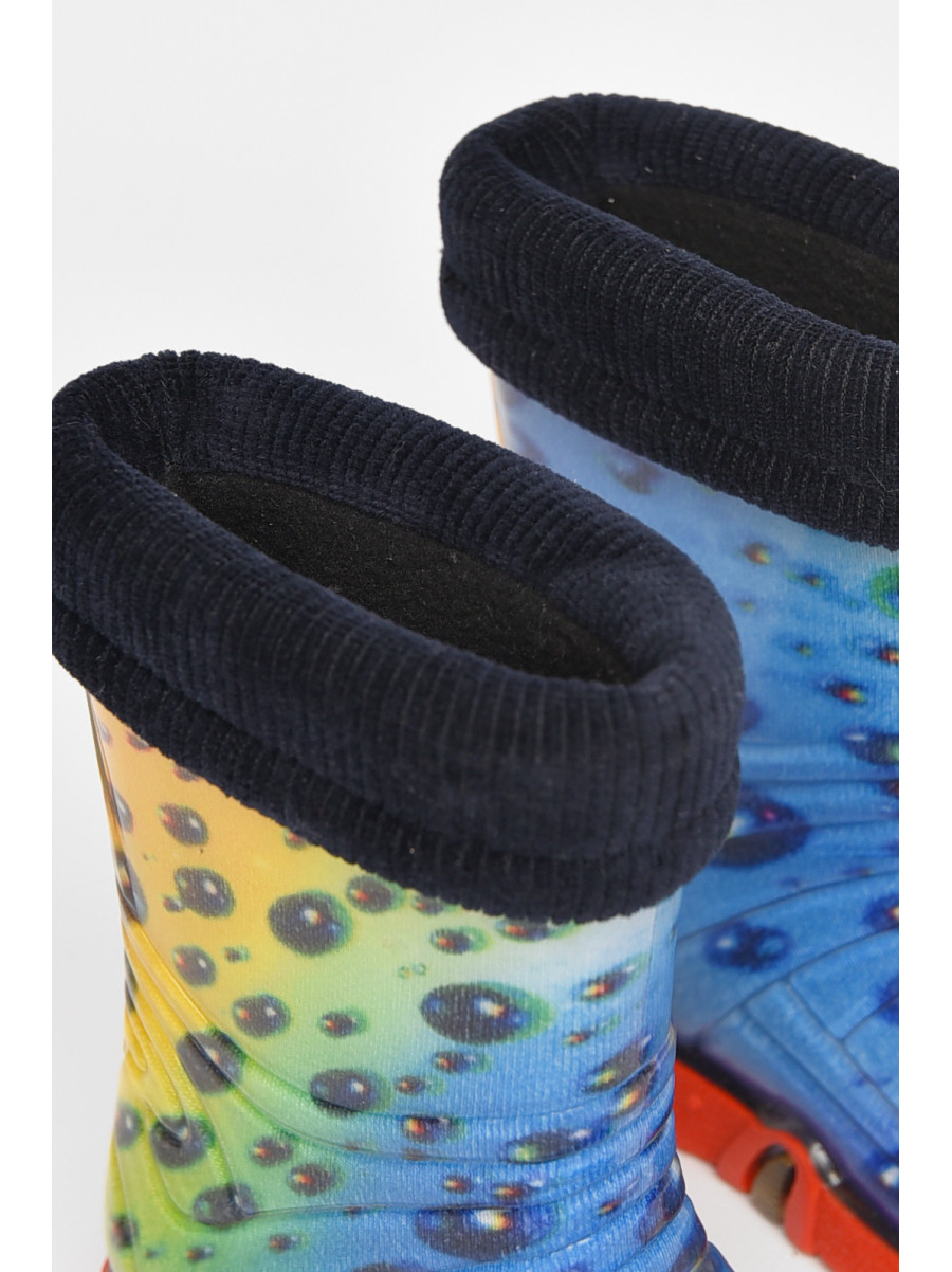 Сапоги резиновые  детские синего цвета  со съемным носком 212778C