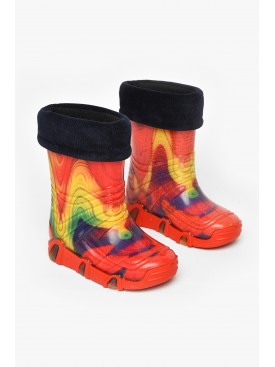 Чоботи гумові дитячі червоного кольору зі з'ємною шкарпеткою 212779C