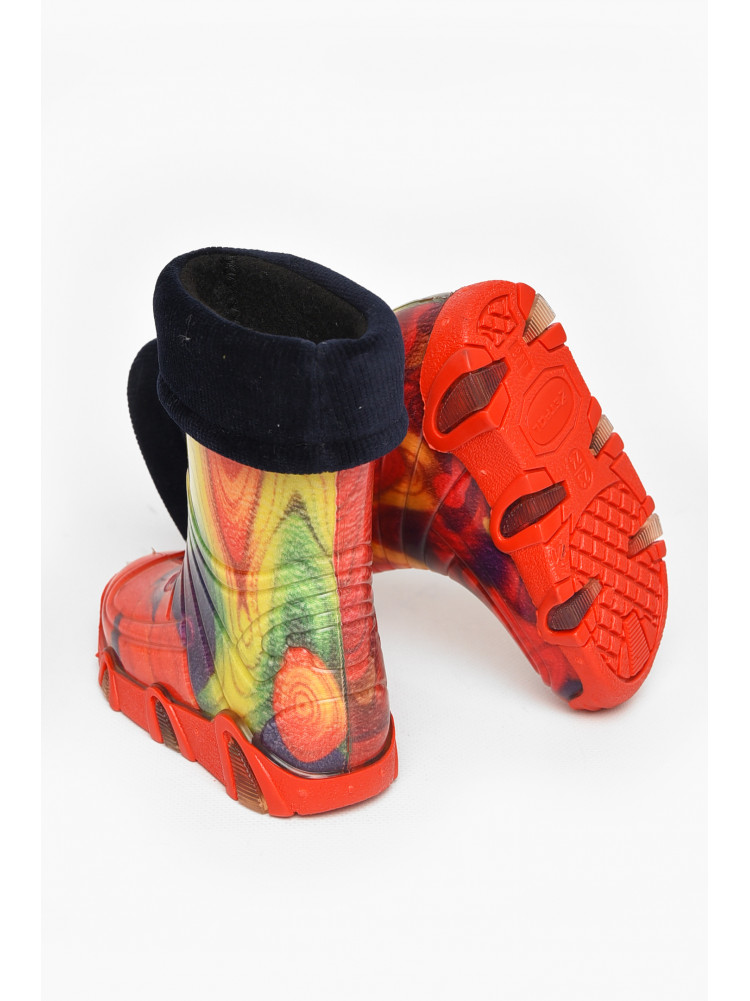 Сапоги резиновые  детские красного цвета  со съемным носком 212779C