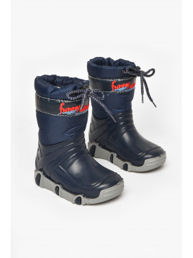 Чоботи гумові дитячі темно-синього кольору на хутрі 212780C Чоботи гумові дитячі темно-синього кольору на хутрі 212780C