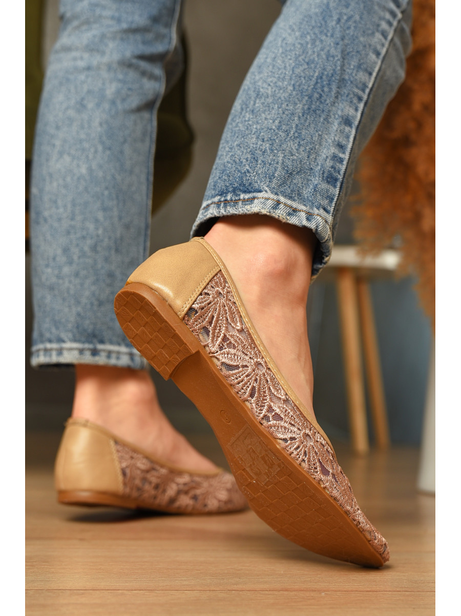 Балетки женские бежевого цвета Уценка 63001 212784C