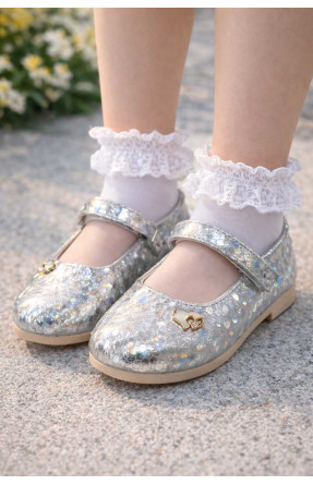 Туфли для девочки серебристого цвета Уценка 786-21 212787C