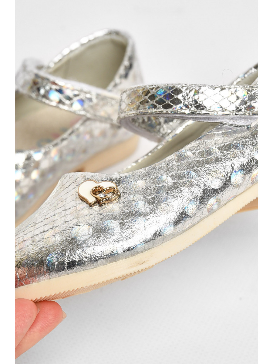 Туфли для девочки серебристого цвета Уценка 786-21 212787C