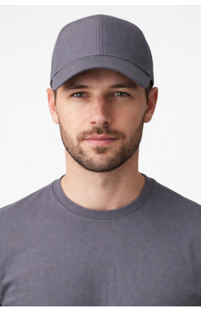 Кепка мужская однотонная серого цвета 7192 212811C