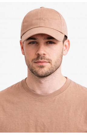 Кепка мужская однотонная темно-бежевого цвета 7192 212813C
