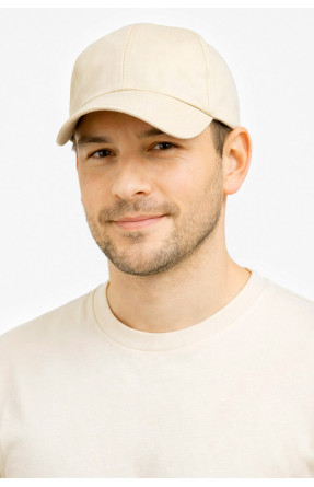 Кепка мужская однотонная бежевого цвета 7192 212814C