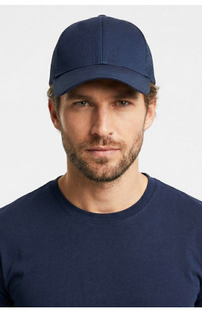 Кепка мужская однотонная темно-синего цвета 7189 212815C