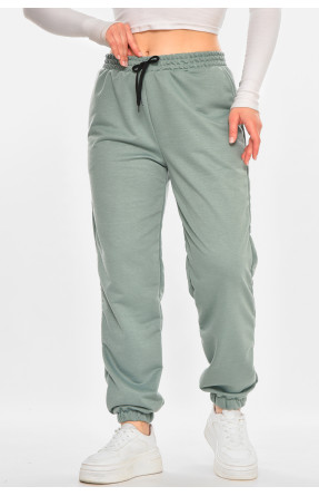 Спортивні штани жіночі напівбатальні однотонні зеленого кольору 212817C