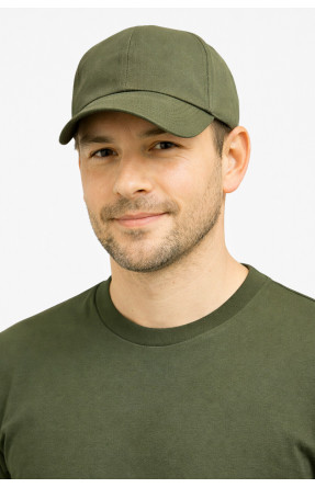 Кепка мужская однотонная цвета хаки 5982-1 212824C