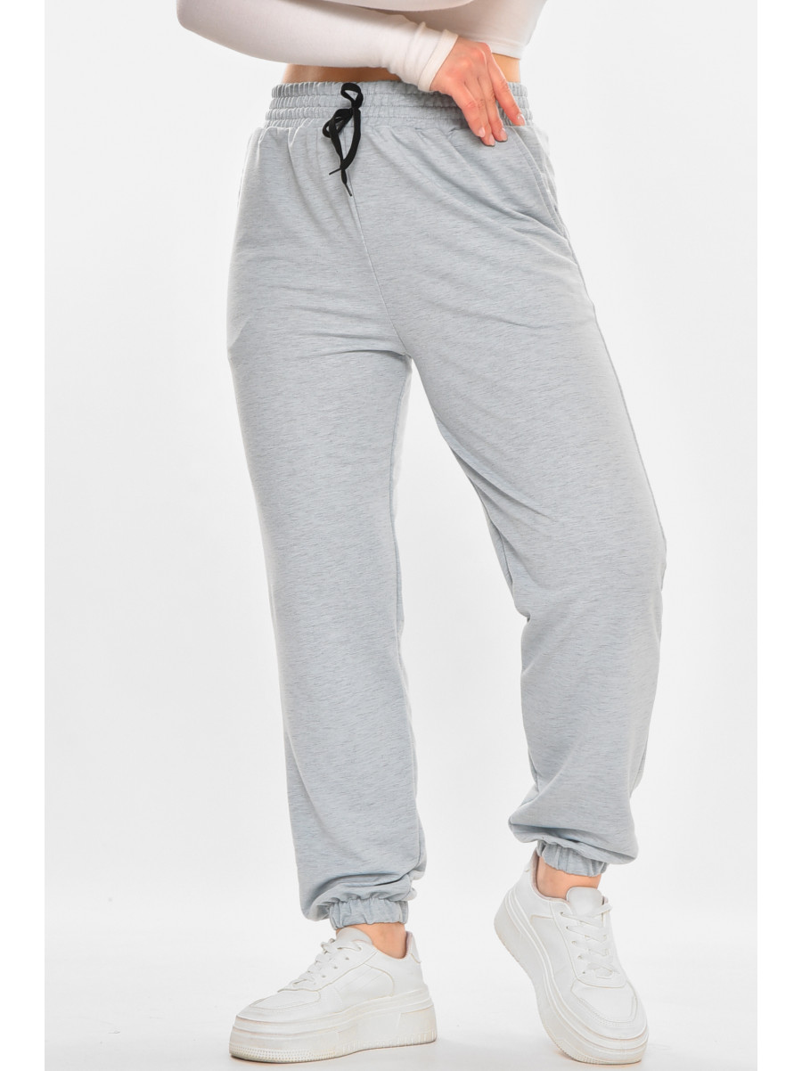 Спортивные штаны женские полубатальные однотонные мятного цвета 212832C