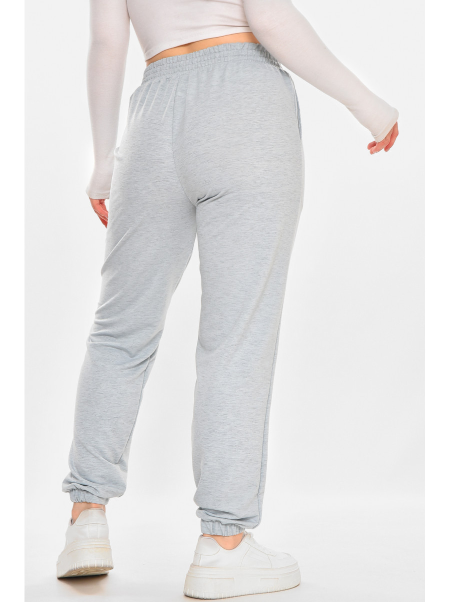 Спортивные штаны женские полубатальные однотонные мятного цвета 212832C