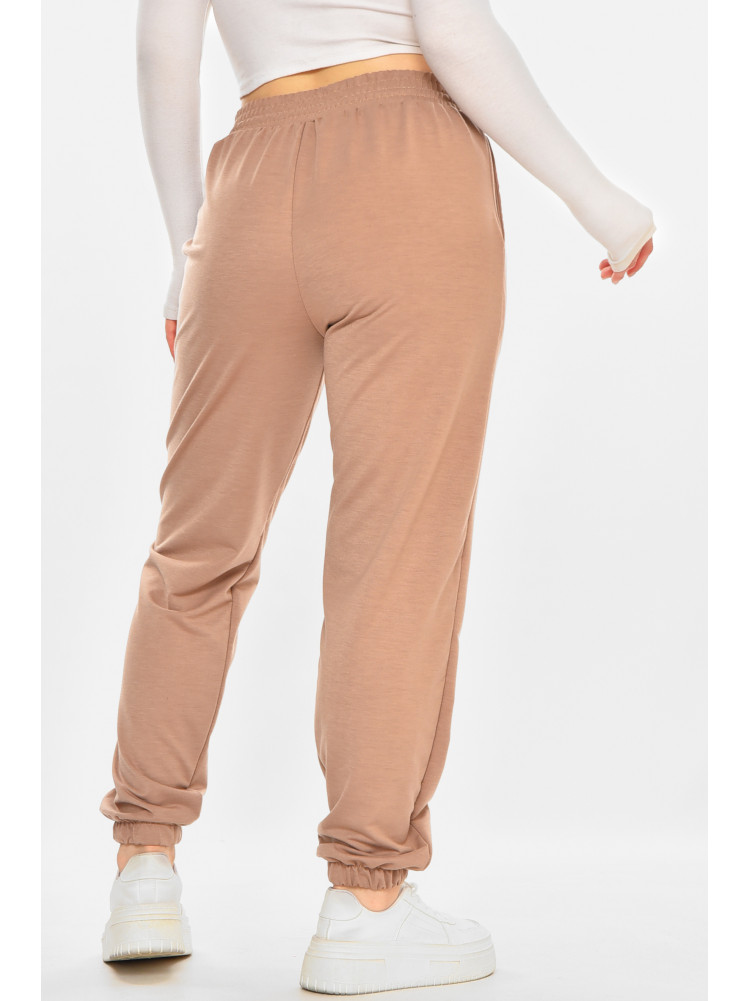 Спортивные штаны женские полубатальные тёмно-бежевого цвета 212834C