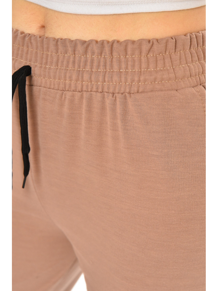 Спортивные штаны женские полубатальные тёмно-бежевого цвета 212834C