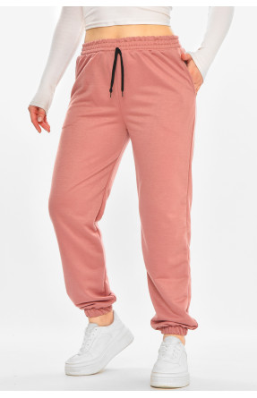 Спортивные штаны женские полубатальные тёмно-розового цвета 212836C