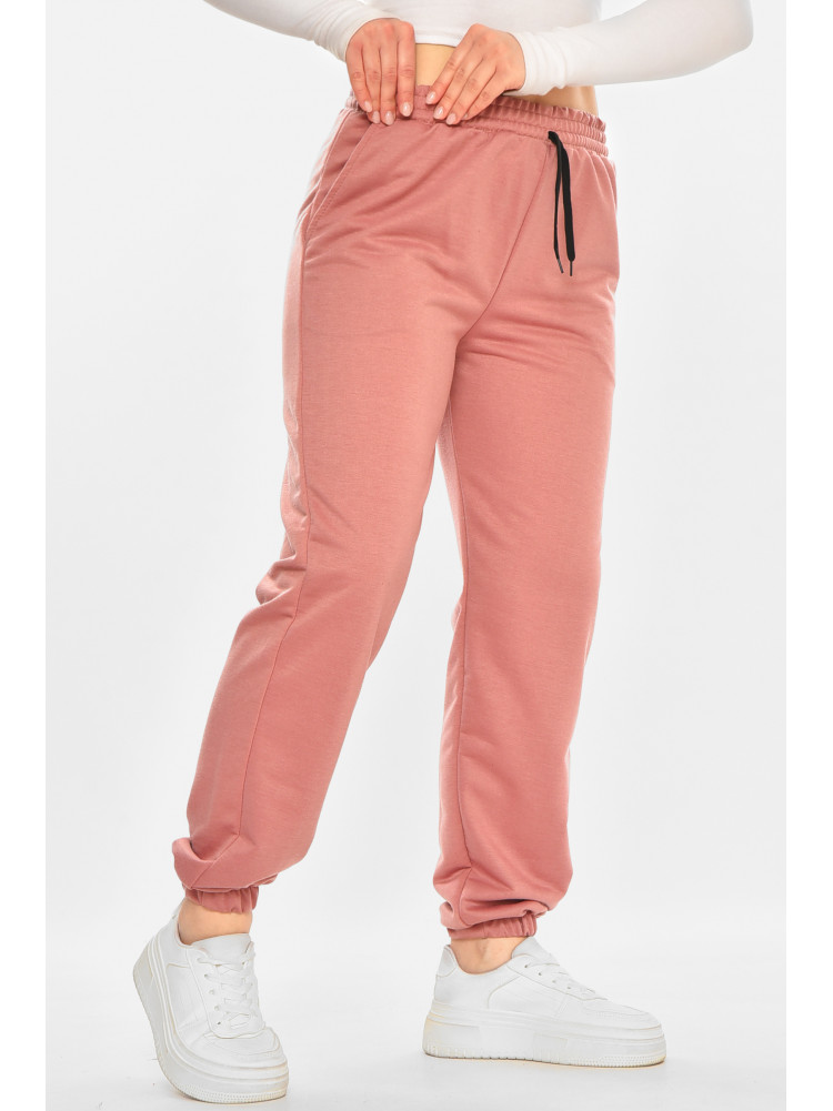 Спортивные штаны женские полубатальные тёмно-розового цвета 212836C